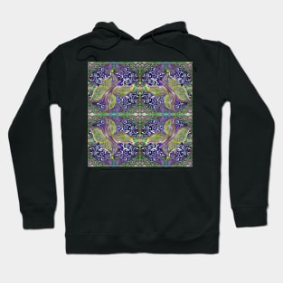green and purple butterfly with swirly pattern Hoodie